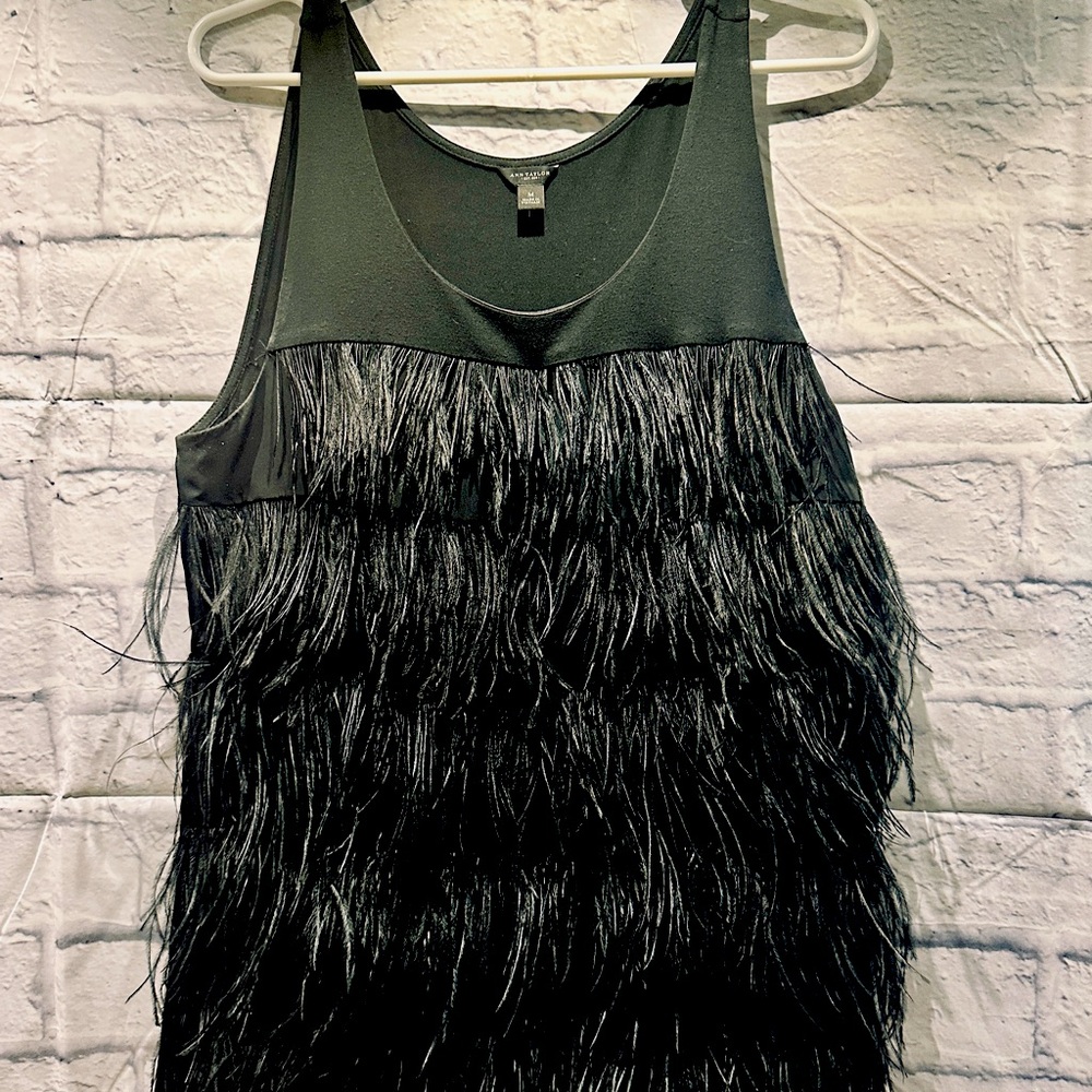 Ann Taylor Ostrich Feather tank